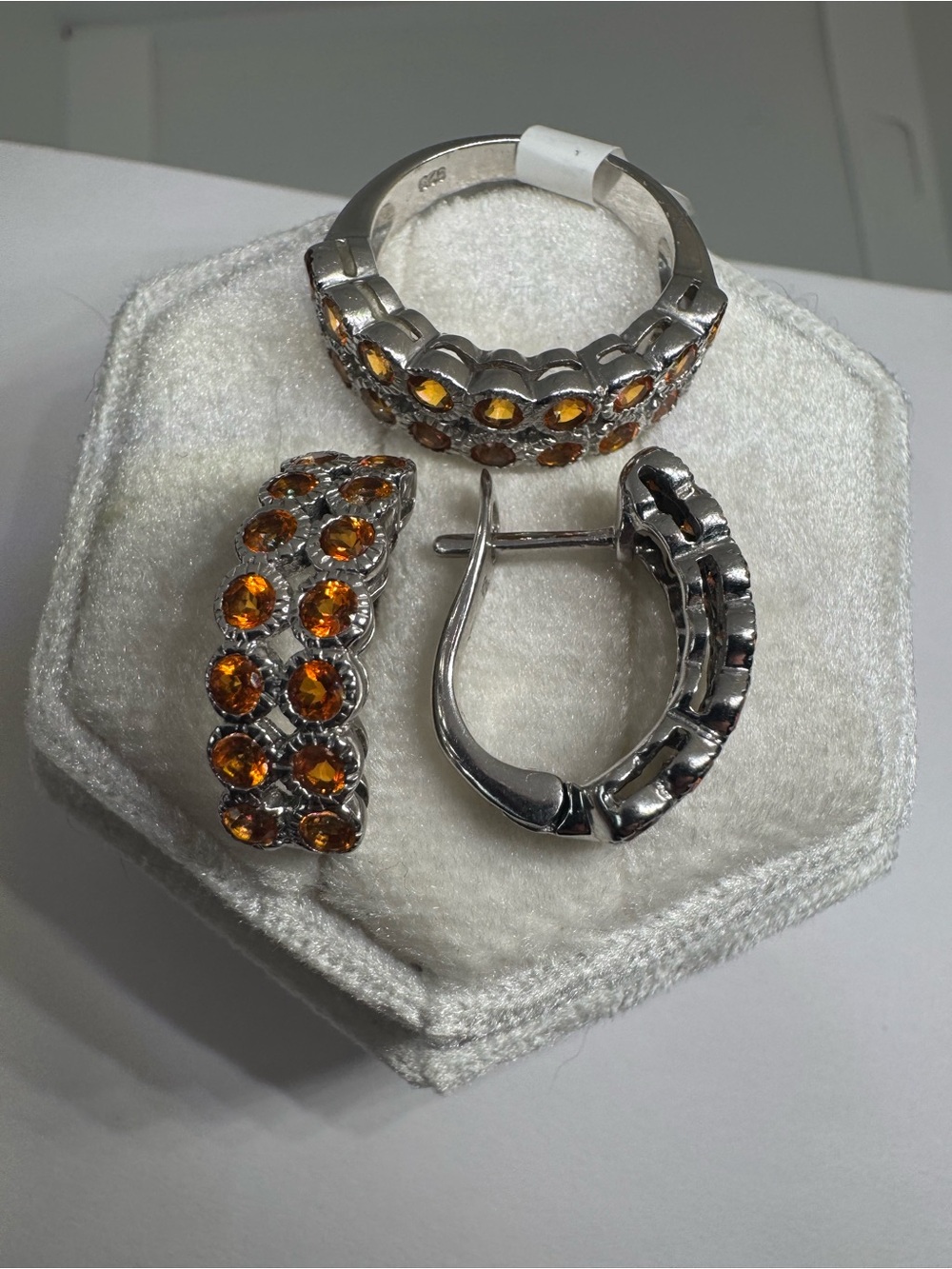 925 Sterling Silver Jewelry Set Ring Size 6 9.8g Elegant Fine Jewelry - Picture 5 of 17